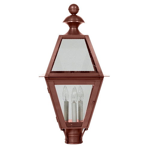 Boston Three Light Post Mount in Antique Copper (196|1023-AC-LT3-CSG)