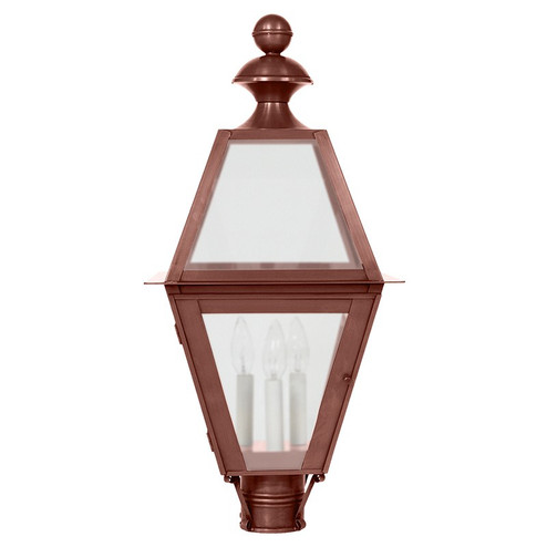 Boston Three Light Post Mount in Antique Copper (196|1023-AC-LT3-FST)