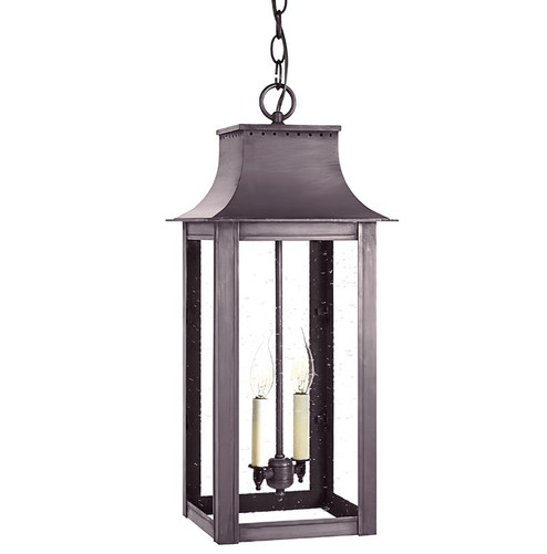 Coplin Two Light Hanging Lantern in Dark Brass (196|11232-DB-LT2-CSG)