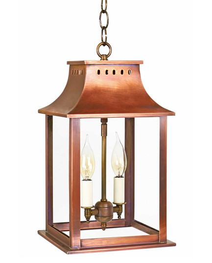 Rockland Two Light Hanging Lantern in Antique Copper (196|11312-AC-LT2-CLR)