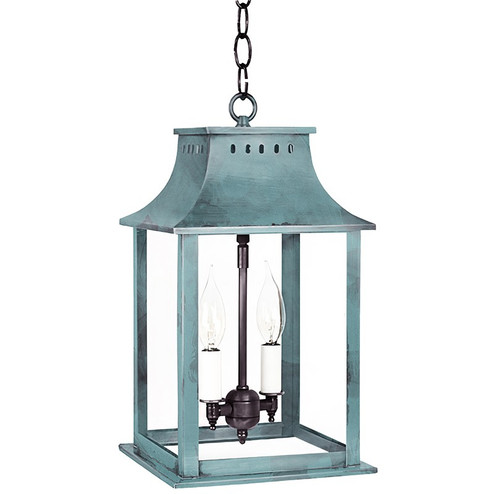 Rockland Two Light Hanging Lantern in Verdi Gris (196|11312-VG-LT2-CLR)