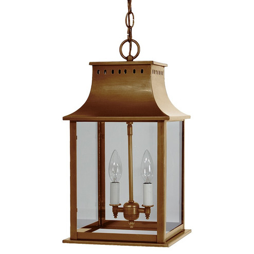 Rockland Two Light Hanging Lantern in Antique Brass (196|11322-AB-LT2-CLR)