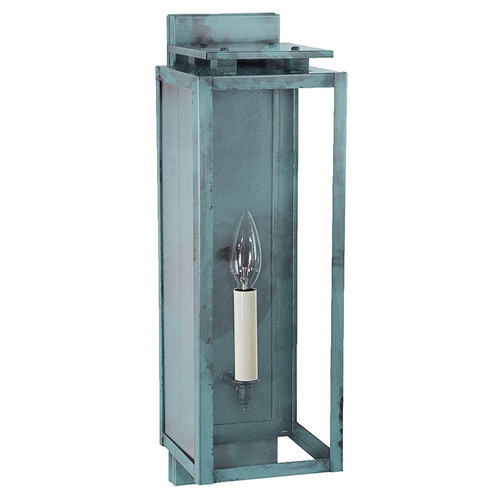 Downtown One Light Wall Lantern in Verdi Gris (196|11631-VG-LT1-CLR)