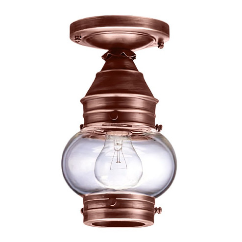 Cageless One Light Flush Mount in Antique Copper (196|2014-AC-MED-CLR)
