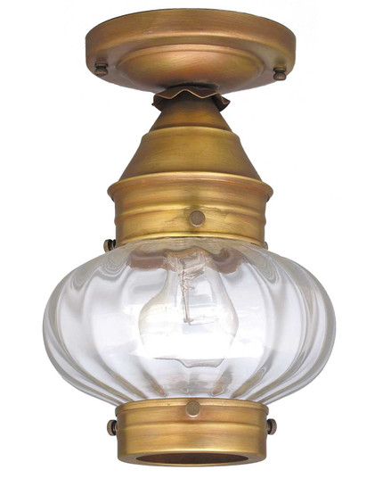 Cageless One Light Flush Mount in Antique Brass (196|2024-AB-MED-OPT)