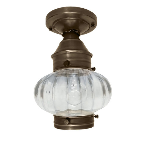 Cageless One Light Flush Mount in Dark Antique Brass (196|2024-DAB-MED-OPT)