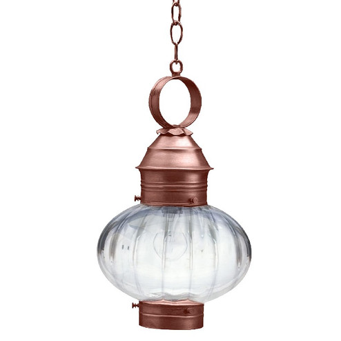 Cageless One Light Hanging Lantern in Antique Copper (196|2042-AC-MED-OPT)
