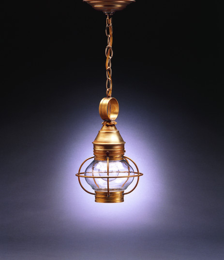 Onion One Light Hanging Lantern in Antique Brass (196|2512-AB-MED-CLR)