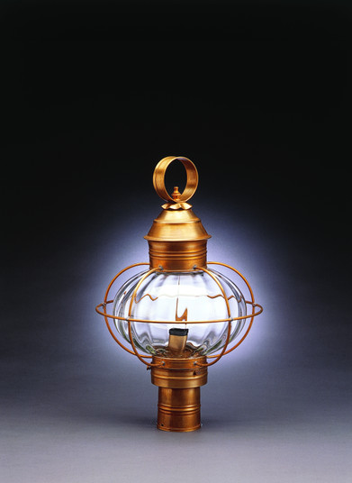 Onion One Light Post Mount in Antique Brass (196|2543-AB-MED-OPT)