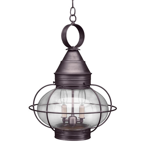 Onion Two Light Hanging Lantern in Dark Brass (196|2572-DB-LT2-CLR)