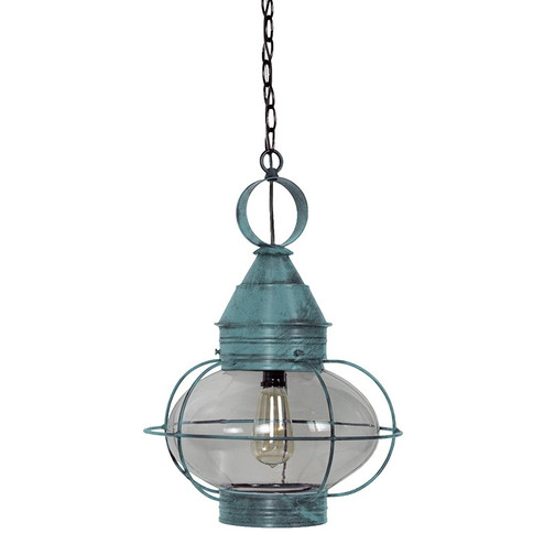 Onion One Light Hanging Lantern in Verdi Gris (196|2572-VG-MED-CLR)