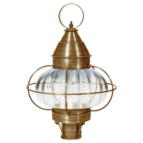 Onion Three Light Post Mount in Antique Brass (196|2573-AB-LT3-OPT)