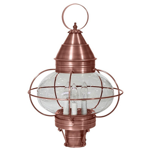 Onion Three Light Post Mount in Antique Copper (196|2573-AC-LT3-CSG)
