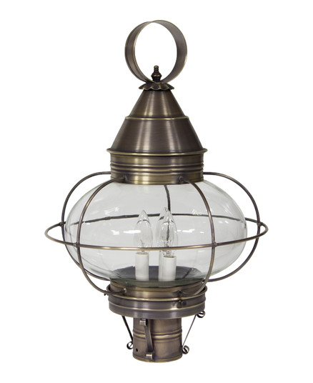 Onion Three Light Post Mount in Dark Antique Brass (196|2573-DAB-LT3-CLR)