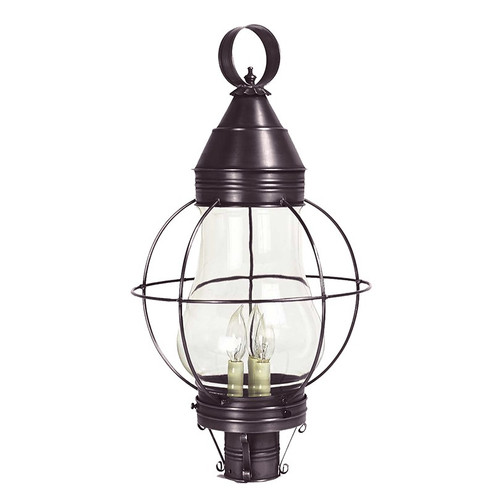 Bosc Three Light Post Mount in Dark Brass (196|2743-DB-LT3-CLR)