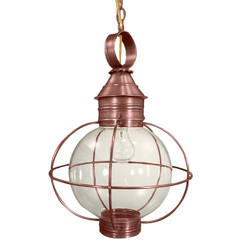 Round One Light Hanging Lantern in Antique Copper (196|2842-AC-MED-CLR)