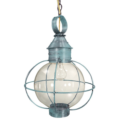 Round One Light Hanging Lantern in Verdi Gris (196|2842-VG-MED-CLR)