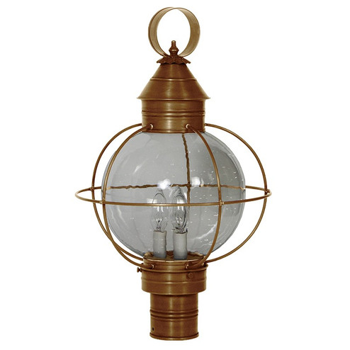 Round Three Light Post Mount in Antique Brass (196|2843-AB-LT3-CSG)