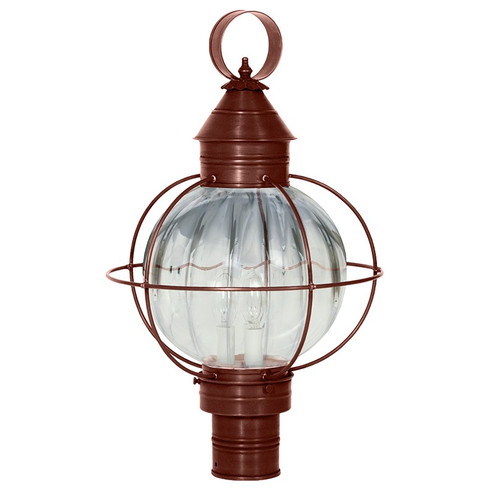 Round Three Light Post Mount in Antique Copper (196|2843-AC-LT3-OPT)