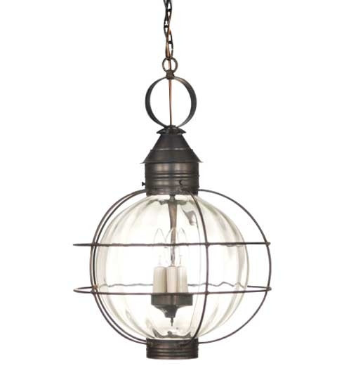 Round Three Light Hanging Lantern in Dark Brass (196|2852-DB-LT3-OPT)