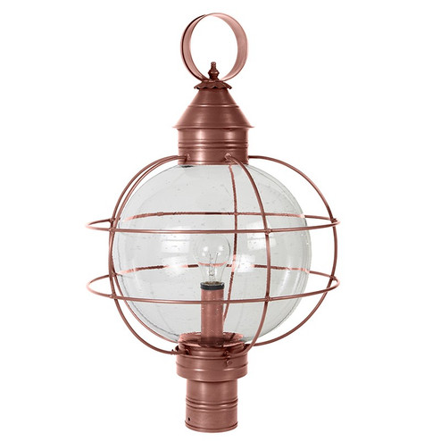 Round One Light Post Mount in Antique Copper (196|2853-AC-MED-CSG)