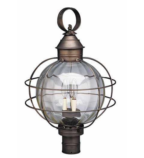 Round Three Light Post Mount in Dark Brass (196|2853-DB-LT3-OPT)
