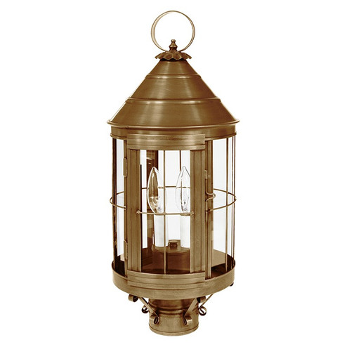 Heal Two Light Post Mount in Antique Brass (196|3333-AB-LT2-CLR)