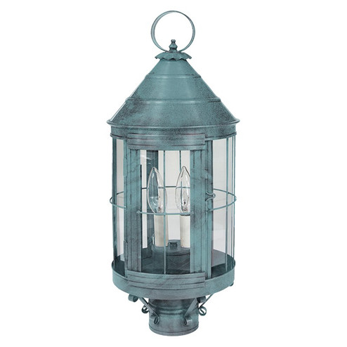 Heal Two Light Post Mount in Verdi Gris (196|3333-VG-LT2-CLR)