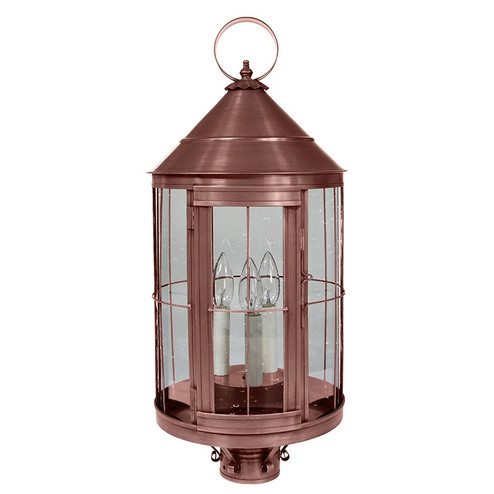 Heal Three Light Post Mount in Antique Copper (196|3353-AC-LT3-CSG)