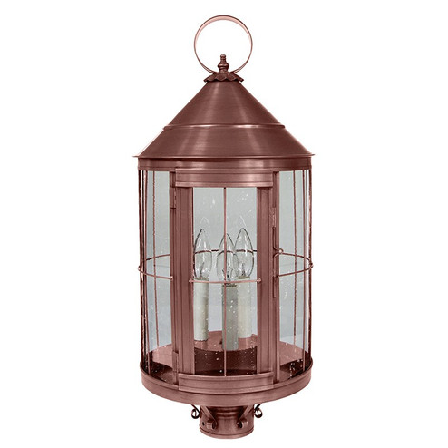 Heal Three Light Post Mount in Antique Copper (196|3353-AC-LT3-SMG)