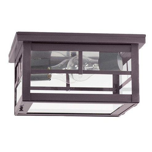 Flush Two Light Flush Mount in Dark Brass (196|4404-DB-MED2-CLR)