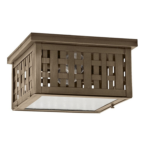 Weave Two Light Outdoor Flush Mount in Dark Antique Brass (196|4404W-DAB-MED2-CLR)