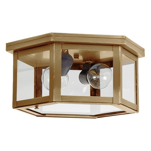 Flush One Light Flush Mount in Antique Brass (196|4604-AB-MED2-CLR)