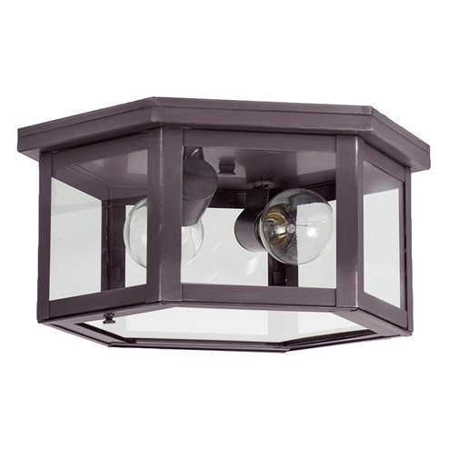 Flush Two Light Flush Mount in Dark Brass (196|4604-DB-MED2-CLR)