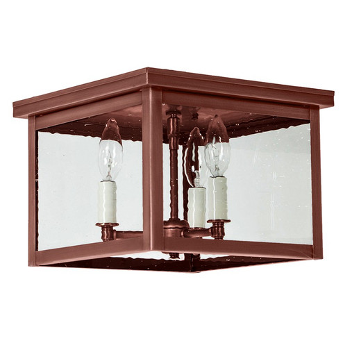 Flush Three Light Flush Mount in Antique Copper (196|4904-AC-LT3-CSG)