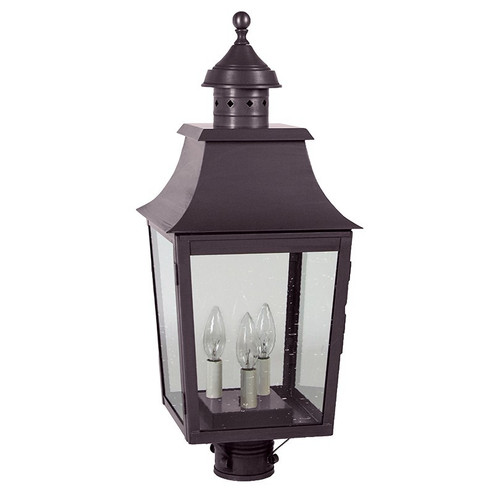 Sharon Three Light Post Mount in Dark Brass (196|5543-DB-LT3-CSG)