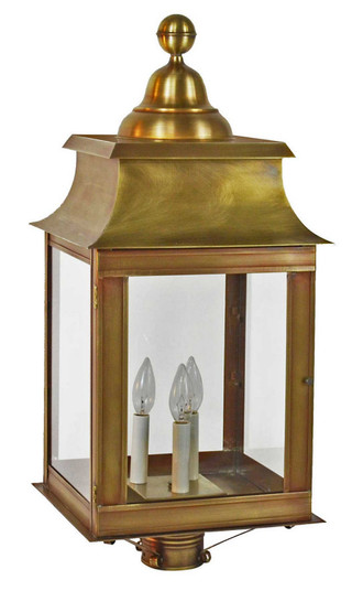 Concord Three Light Post Mount in Antique Brass (196|5653-AB-LT3-CLR)
