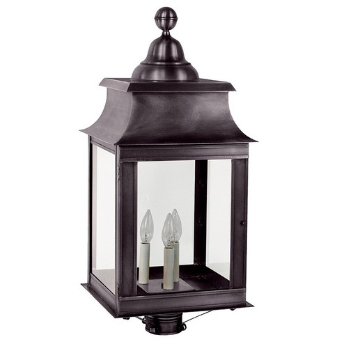 Concord Three Light Post Mount in Dark Brass (196|5653-DB-LT3-CLR)