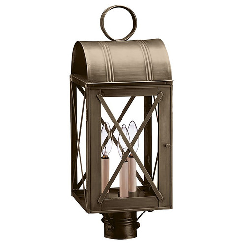 Adams Three Light Post Mount in Dark Antique Brass (196|6053-DAB-LT3-CLR)