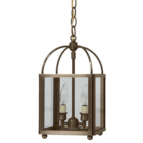 Foyer Two Light Hanging Lantern in Dark Antique Brass (196|6812-DAB-LT2-CLR)