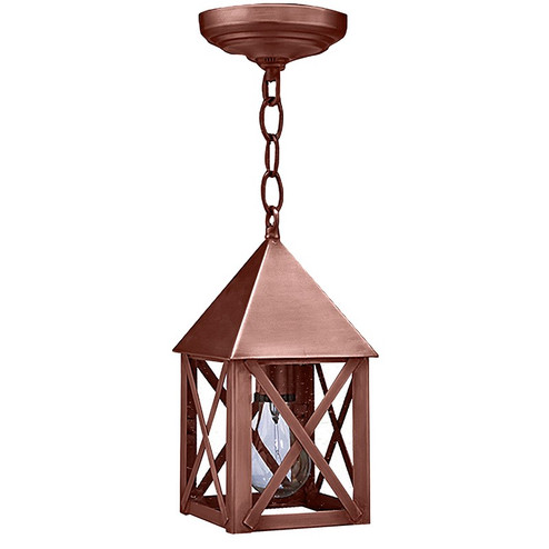 York One Light Hanging Lantern in Antique Copper (196|7012-AC-MED-CSG)
