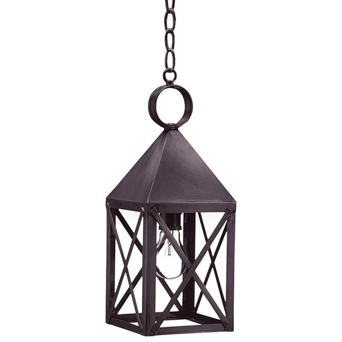 York One Light Hanging Lantern in Dark Brass (196|7032-DB-MED-CLR)