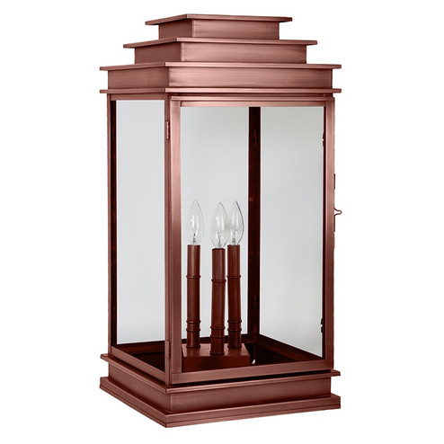 Empire Three Light Pier Mount in Antique Copper (196|8953P-AC-LT3-CLR)