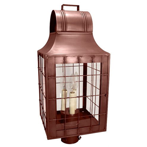 Livery Three Light Post Mount in Antique Copper (196|9253-AC-LT3-CLR)