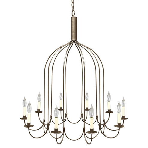 Chandelier Ten Light Hanging Lantern in Dark Antique Brass (196|939-DAB-LT10)