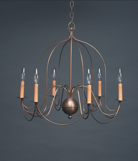 Chandelier Six Light Hanging Lantern in Antique Brass (196|940-AB-LT6)