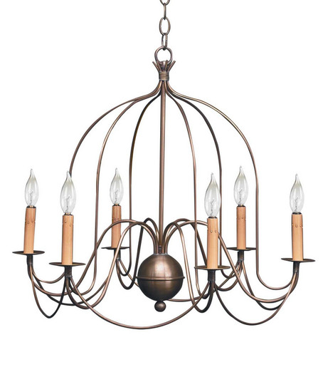 Chandelier Six Light Hanging Lantern in Antique Brass (196|940-AB-LT6)