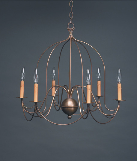 Chandelier Six Light Hanging Lantern in Dark Antique Brass (196|940-DAB-LT6)