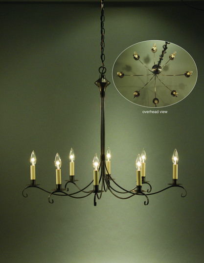 Chandelier Six Light Hanging Lantern in Dark Brass (196|983V-DB-LT8)