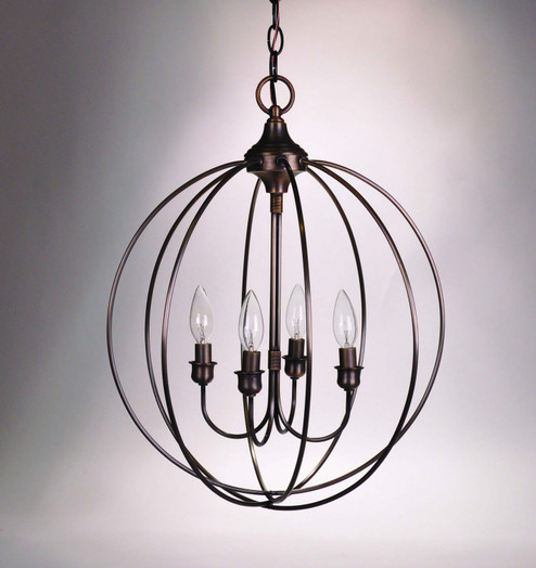 Orb Four Light Hanging Lantern in Dark Antique Brass (196|CH904-DAB-LT4)